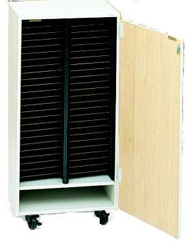 Rollbarer Folio Schrank für Chöre mit Tür und 50 Fächern für Noten